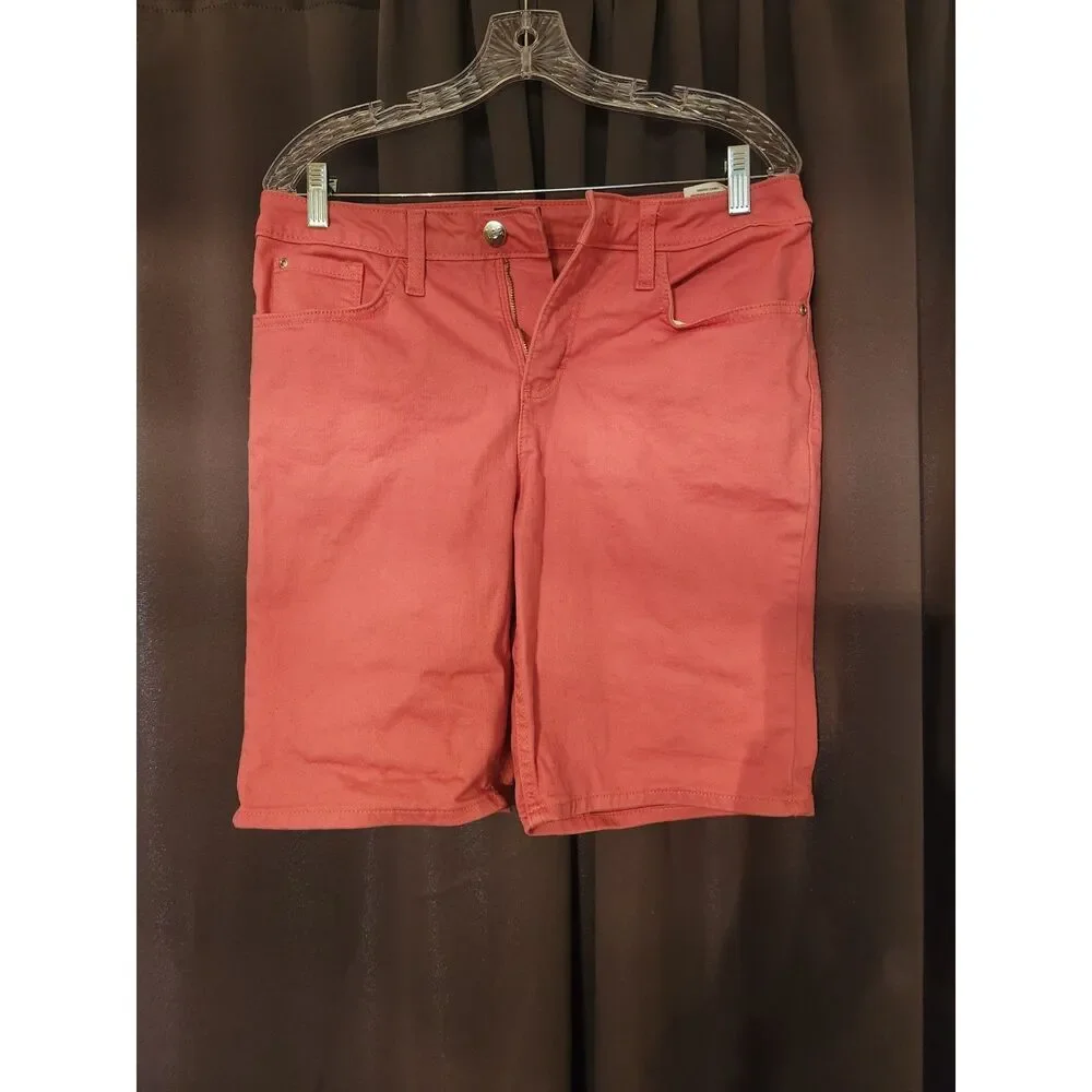Lee Pink Denim Bermuda Shorts Size 10 Women's Long Jean Shorts Knee Length